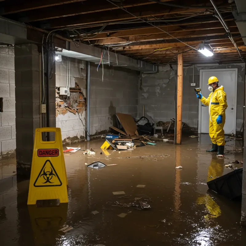 Flooded Basement Electrical Hazard in Evansburg, PA Property