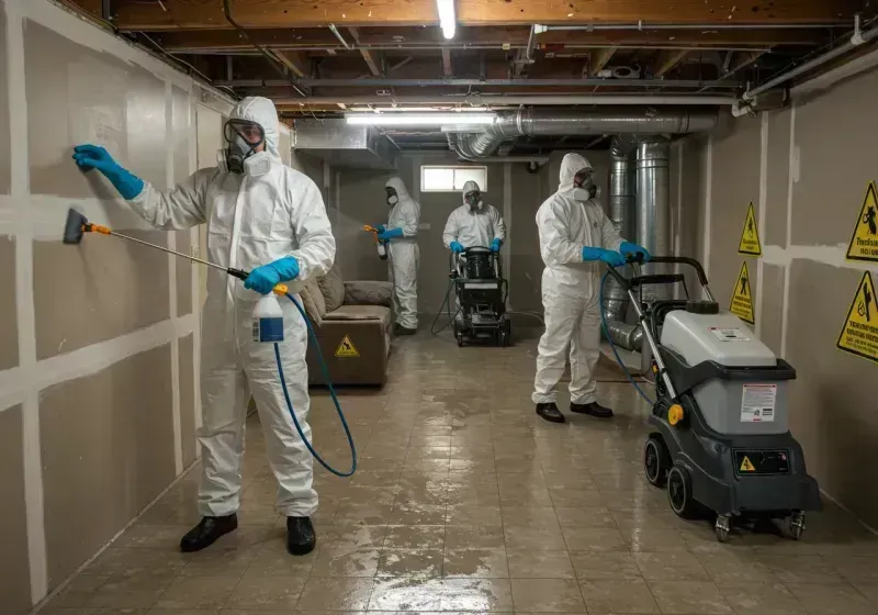 Basement Moisture Removal and Structural Drying process in Evansburg, PA